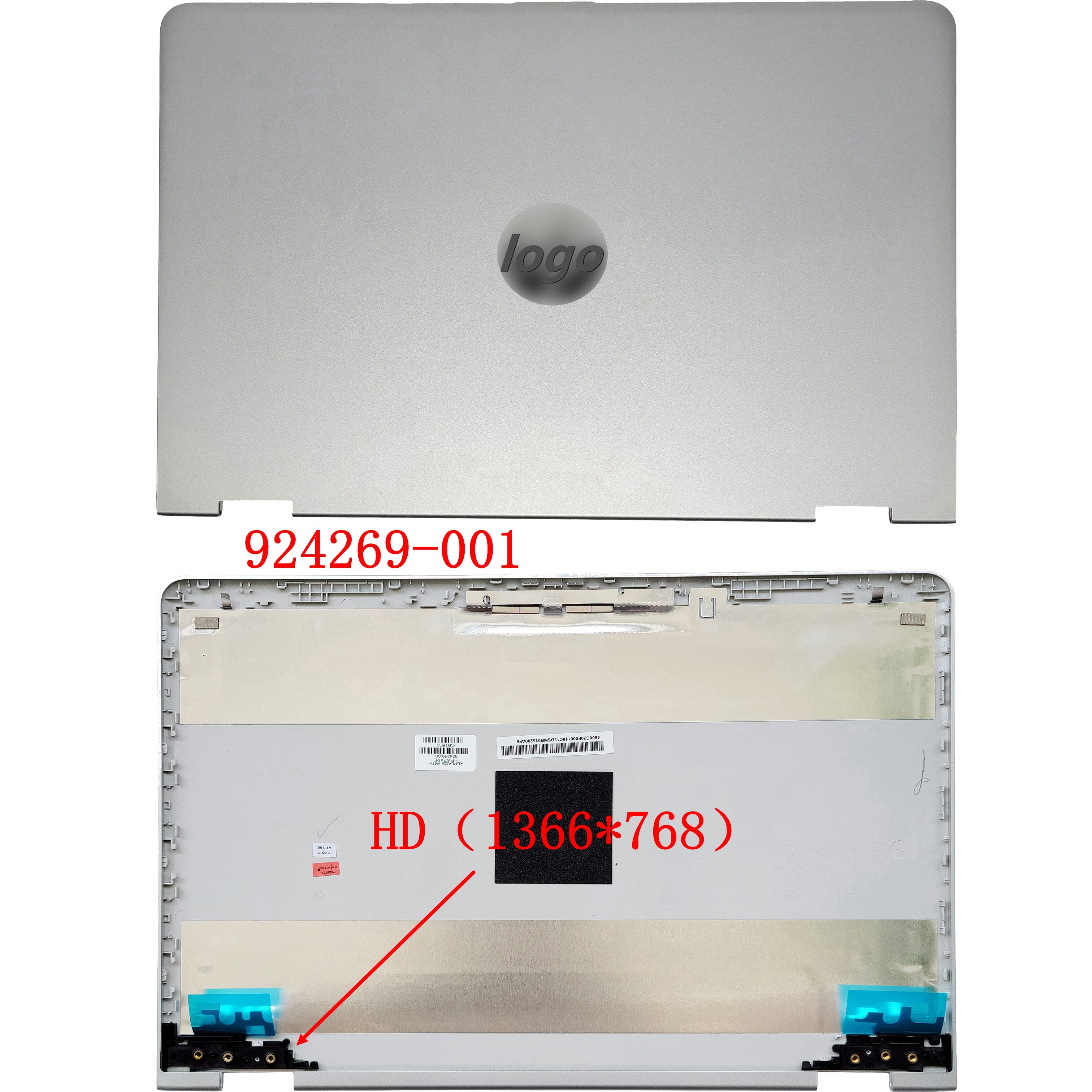 Originele Voor Hp Pavilion X360 14-BA Back Cover Top Behuizing Case Lcd Rear Deksel 924269-001 924270-001 924271-001 924272-001: Silver HD 924269-001