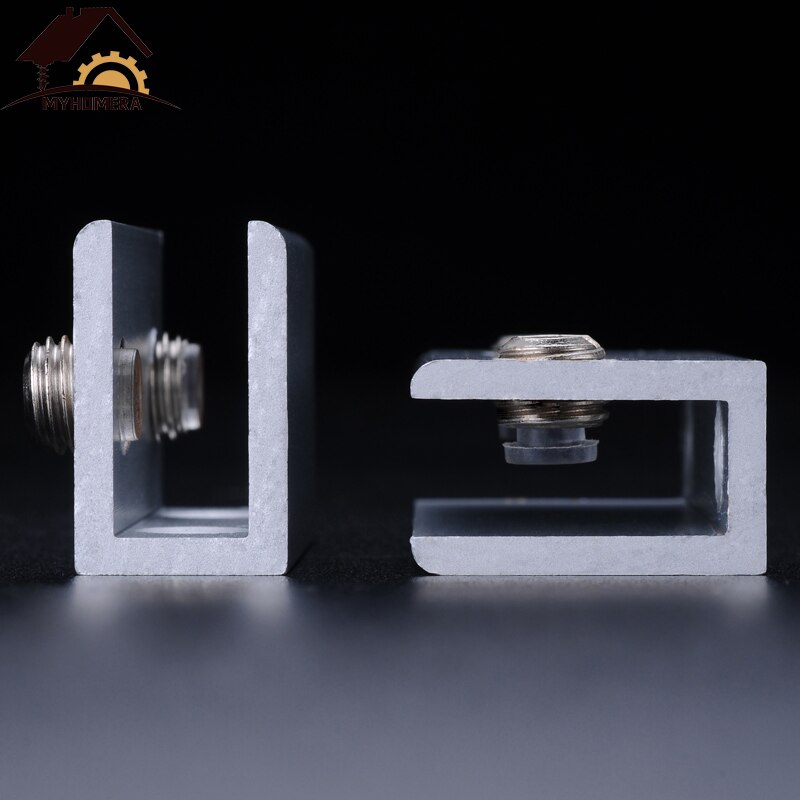 Myhomera 2 stk glass klemmer glass støtte for 5/8/10mm glassklemmer bord hyller holder hjørnestøtten klemme aluminium 6 størrelse