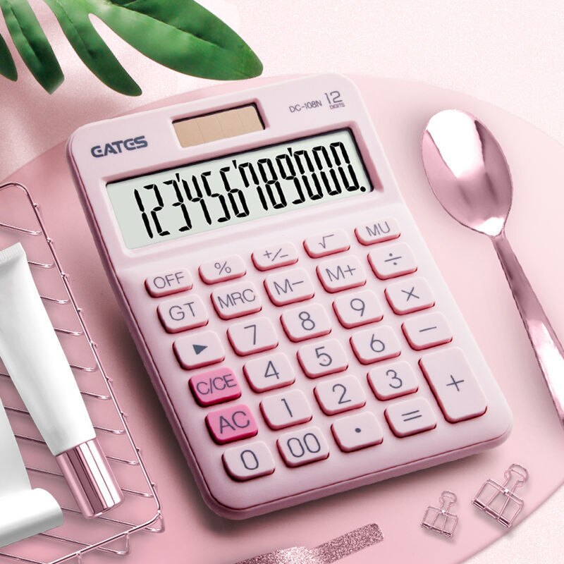 12 Digit Desk Solar Calculator Large Buttons Financial Business Accounting Tool big buttons avocado green for school student