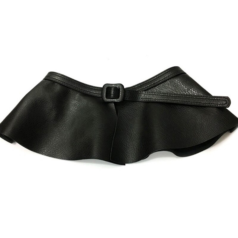 nuevas tendencias mujer Oro Negro corsé cinturón de falda de volantes Peplum cintura cinturones fajas para el vestido de las mujeres: style2 black