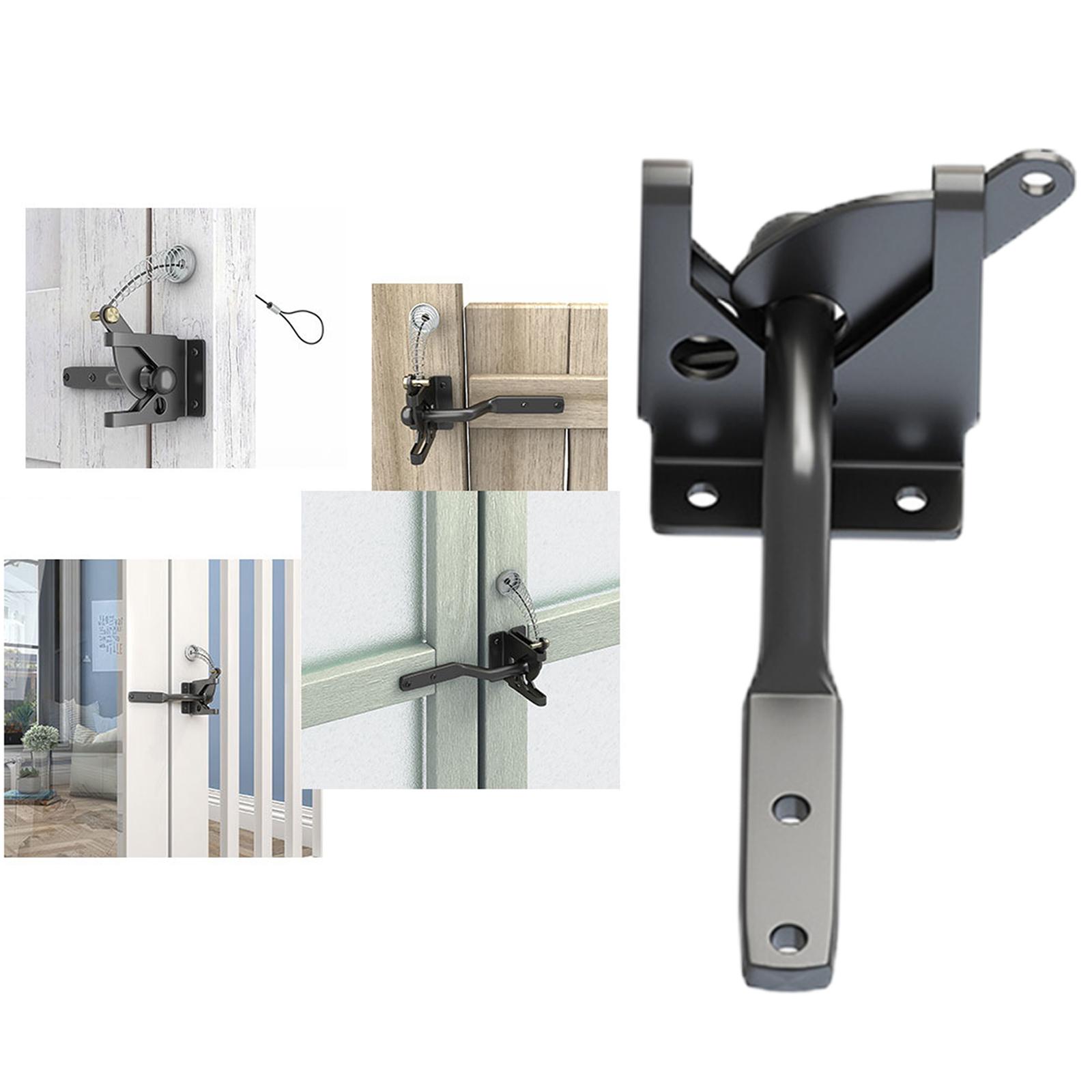 Gate Latch Spring Door Latch Hardware Self Locking Fence Lock for Outdoor Wooden Gates
