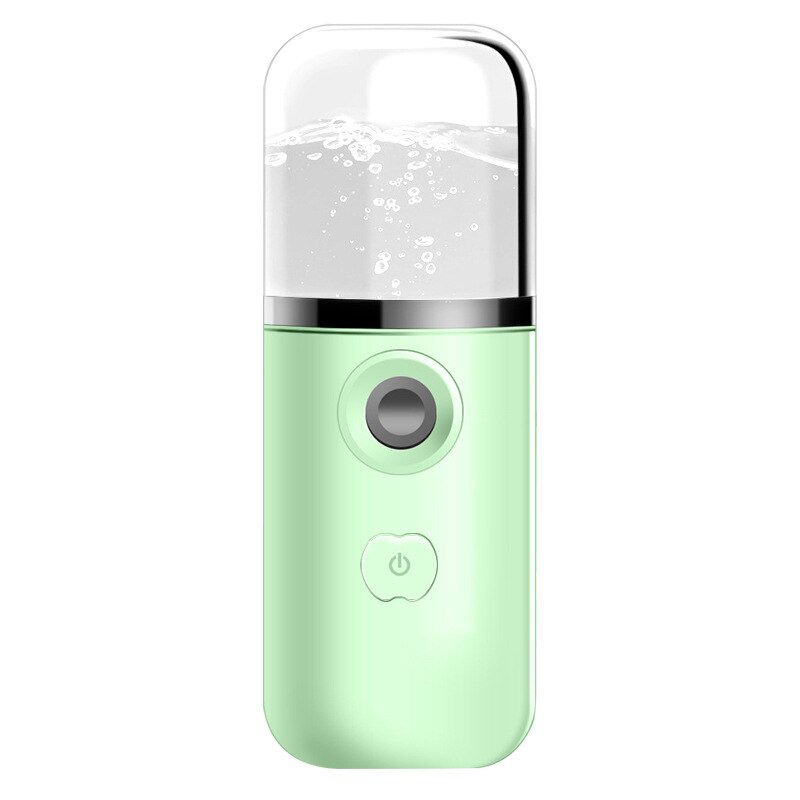 Mini 40ml Face Steam Humidifier Nebulizer Beauty Instrument Nano Mist USB Facial Sprayer For Personal Face Care Protection: Light green