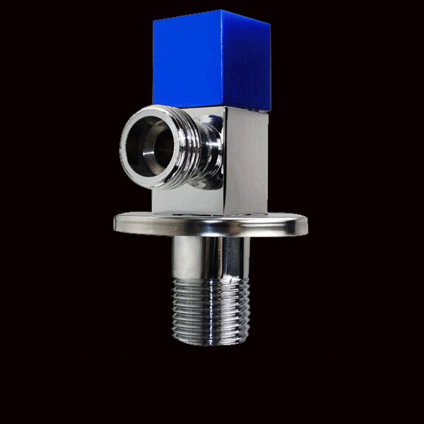 Válvula angular de latón con adaptador en T de 3 vías, 1 entrada, 2 salidas, válvula triangular, parada, accesorios de baño, conexión de 1/2 ", agua fría y