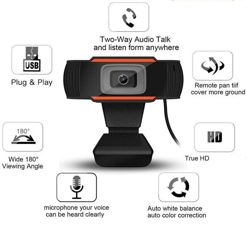2021 nuova webcam Full HD 1080 px originale, fotocamera integrata con presa USB rotante, per computer, Mac, desktop