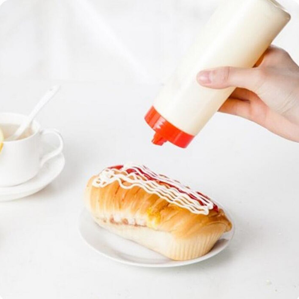 300ml Salat Flasche Kunststoff Squeeze Flaschen für Küche Öl Können Kunststoff Flaschen Für Saucen Küche Zubehör Ketchup