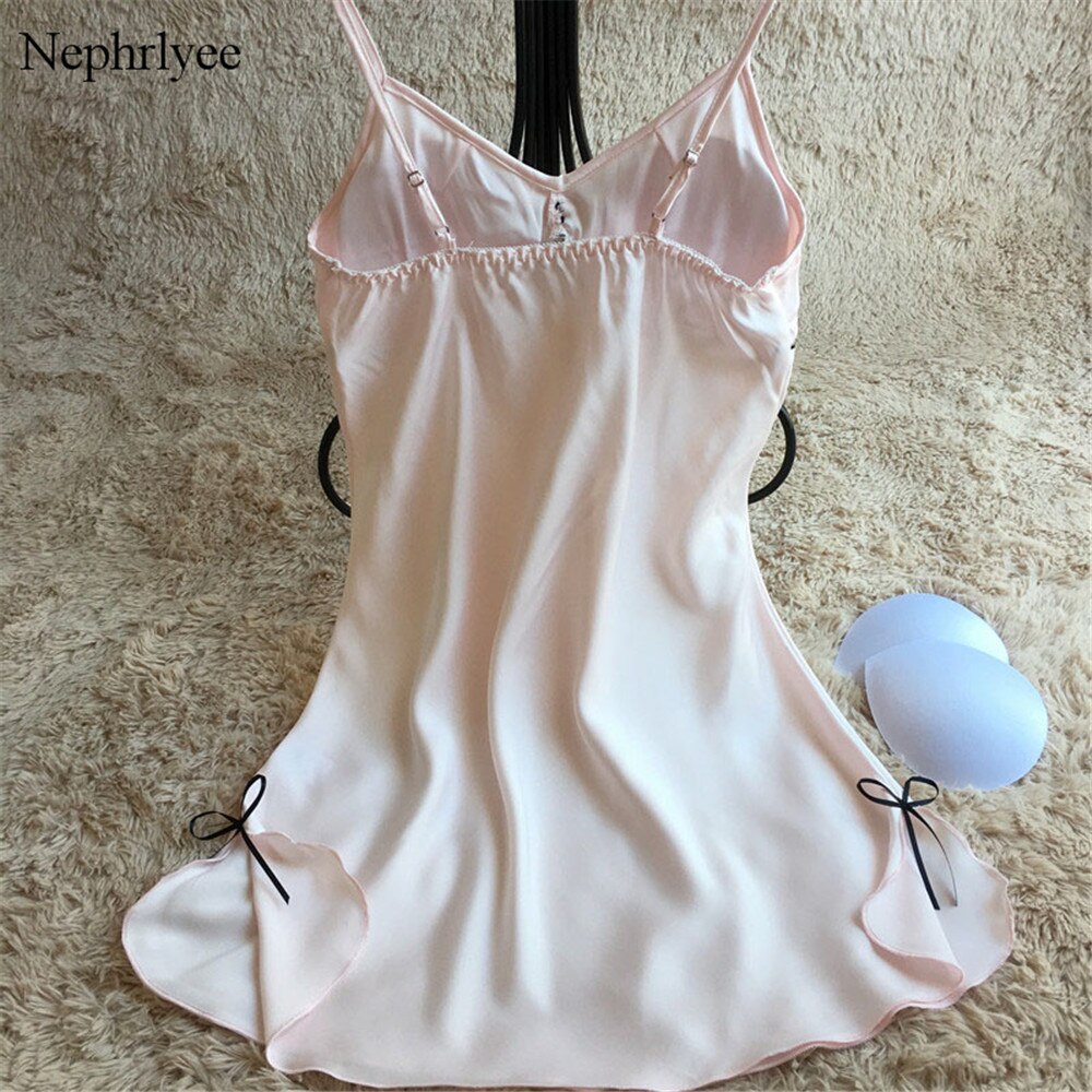 Zomer Tops Vrouwen Nachtkleding Zijde Nighty Nachthemd Sexy Nachtjapon Lady Off Shoulder Nachtkleding Vrouwelijke Night Jurk SLP173