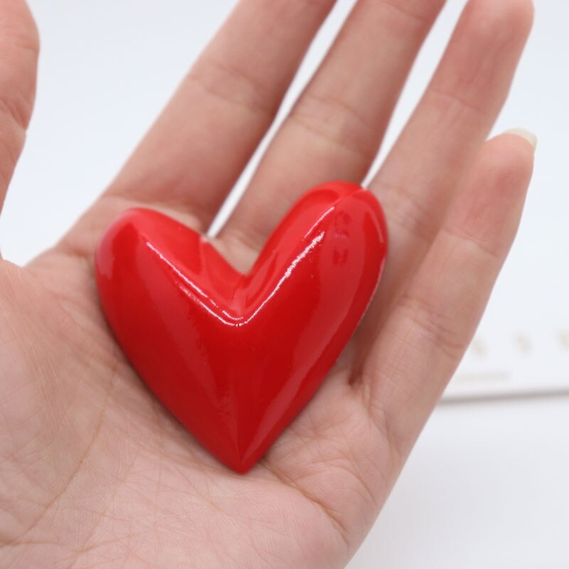 50mm fridge magnet red heart shape fridge magnet home decoration magnetic sticker paper message fixer photo paste resin art