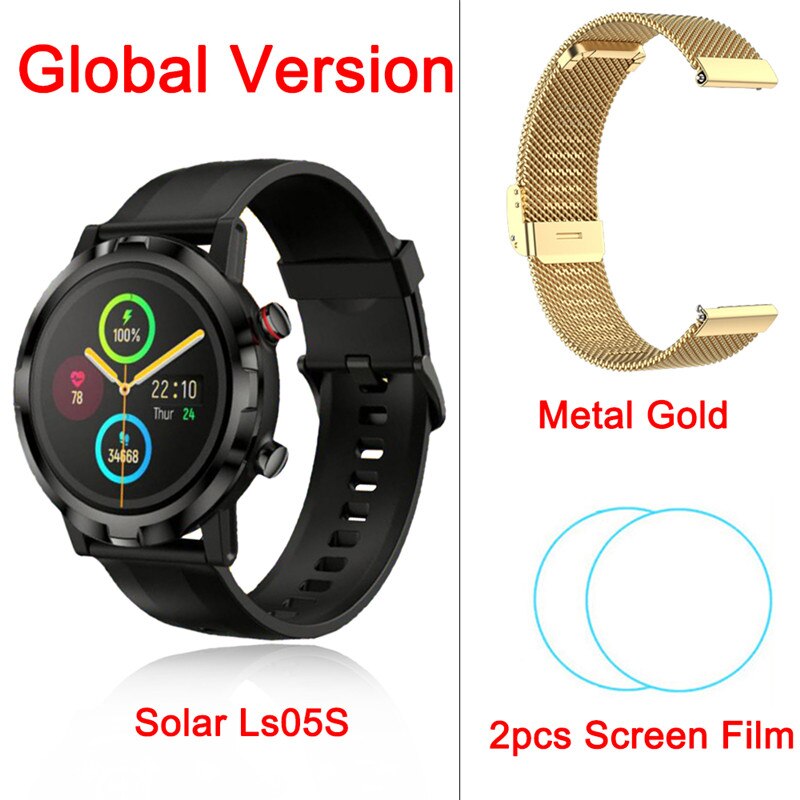 Youpin Haylou LS05S Smart Watch Full Touch Fitness Tracker Blood Pressure IP68 Waterproof Smartwatch Haylou RT For iOS Android: Ls05S Metal Gold