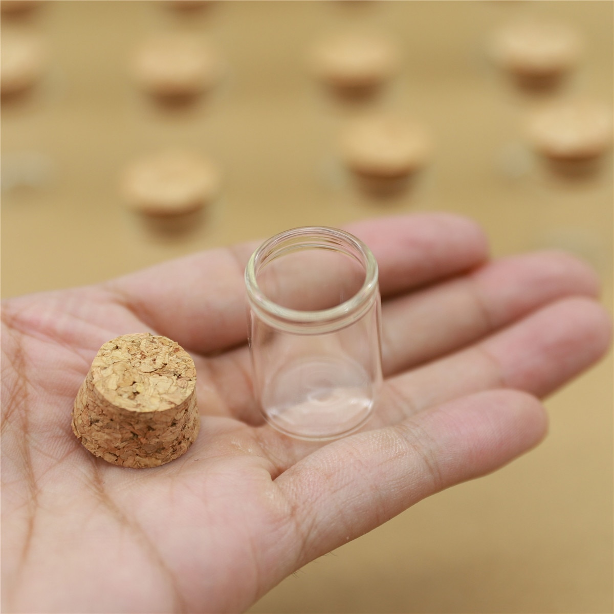 100pcs/lot 22*30mm 5ml Mini Glass Bottle Test Tube Cork Stopper Spice Bottles Container Small DIY Jars Vial Tiny Bottles glass