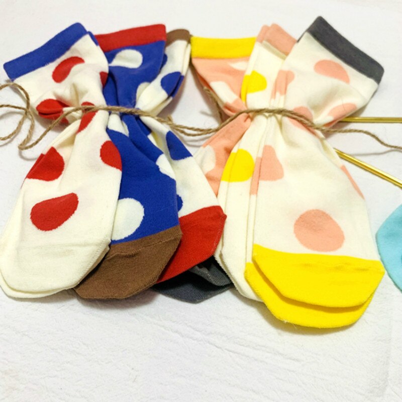 3 Pairs Kids Sokken Koreaanse Dunne Lente Herfst Polka Dot Katoen Knie Hoge Kinderen Sokken Voor 2-12 jaar Jongens En Meisjes