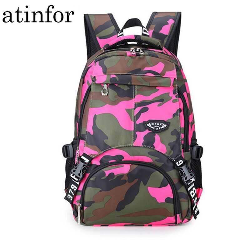 Mochila de camuflaje con estampado único y colorido para mujer, mochila Oxford impermeable para niños, mochila escolar de gran capacidad para niñas