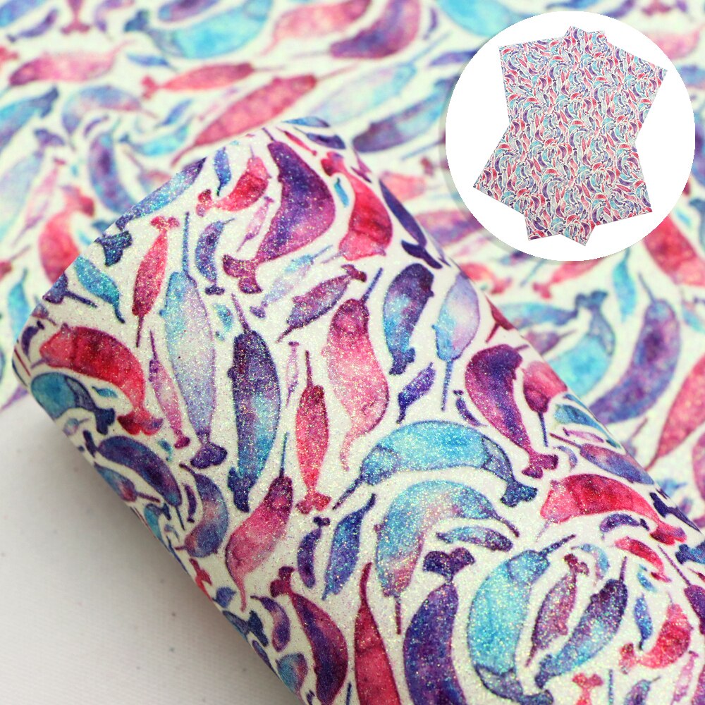 20*34cm Chevron Rose fleur imprimé Fine paillettes Faux cuir tissu vinyle pour bricolage à la main arcs boucles d'oreilles artisanat, 1Yc10862: 1095384011