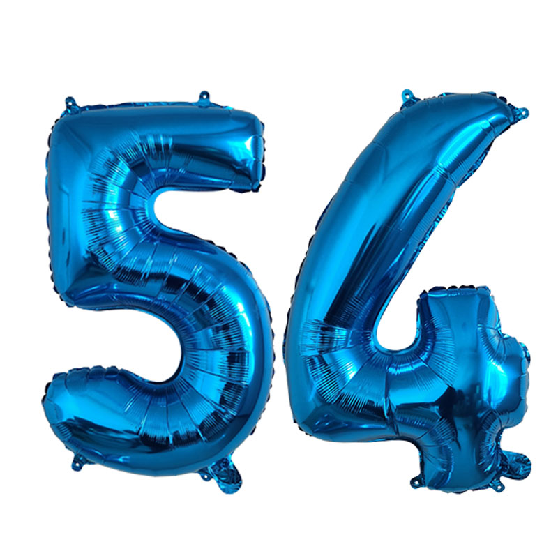 32 pulgadas 1 Uds globo de aluminio número 0 1 2 3 4 5 6 7 8 9 niños niñas de cumpleaños globos azul profundo suministro de: Narranja oscuro