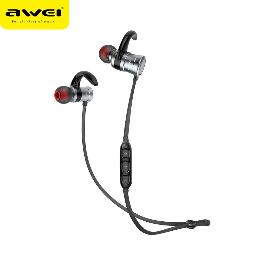 AWEI AK5 Dual Energie Drahtlose Kopfhörer Bluetooth Magnetische HiFi Headset Sport Wasserdichte Kopfhörer CVC Hörer Ohrhörer Für Handys: Blau