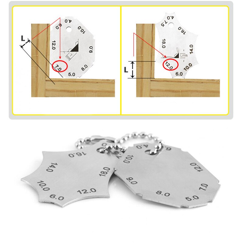 Two-piece Welding Gauge Fillet Weld Tee Joint Welding Throat Depth Leg Length Gauge Ruler weld leg depth gauge