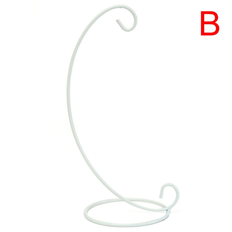 Heart/Moon Shaped Iron Hanging Holder Plant Glass Vase Stand Micro Landscape Decoration Bottle Holder ~: B