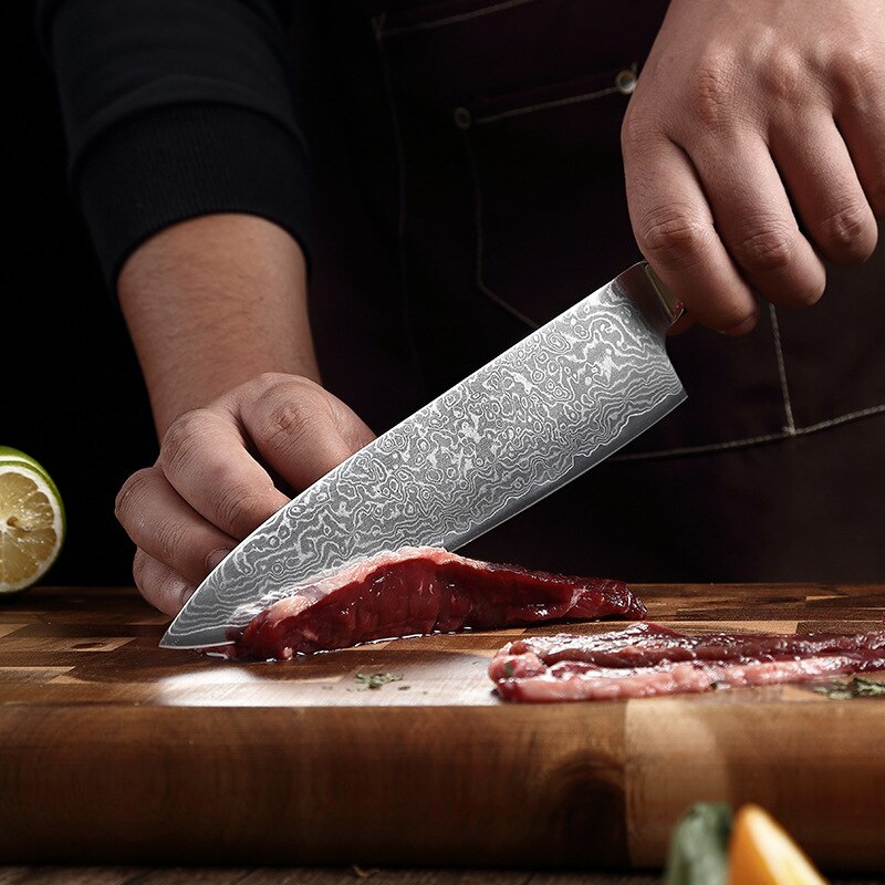 Damascus Steel Kitchen Knife Slicing Knife Chef Knife Cleaver Cooking Knife Household Kitchen Cooking Tools