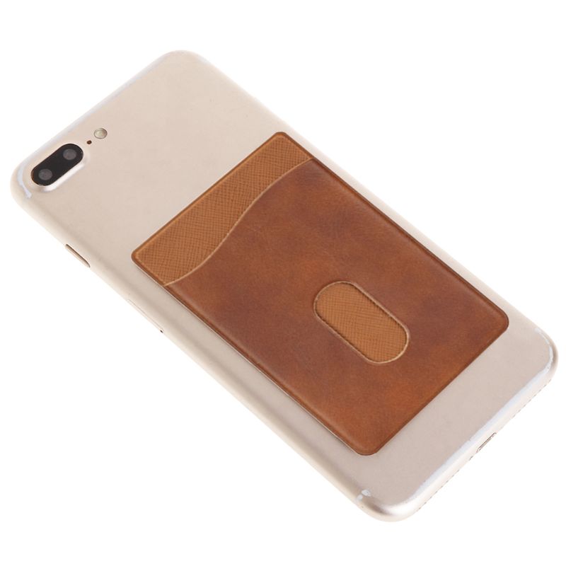 Supporto di Carta di cuoio Adesivo 3M Adesivi ID Carta di Credito Del Telefono Mobile Tasca Posteriore Adesivi Cassa Del Raccoglitore Del Sacchetto Del Sacchetto