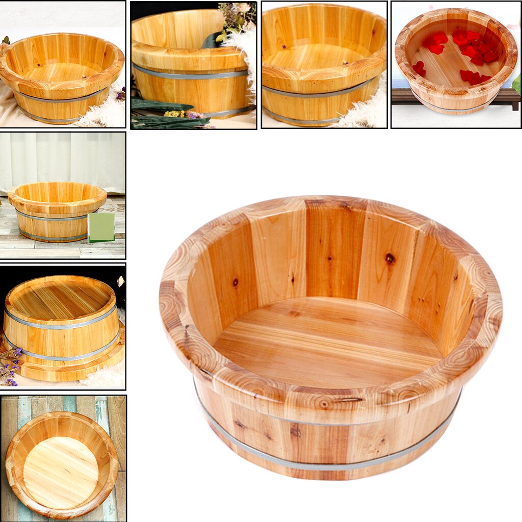 Adults Foot Basin Wooden Bucket Foot Bath Tub Wooden Bucket Foot Bath Massage