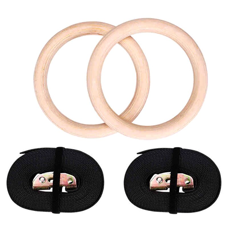 Hout Gymnastiek Ringen 28 Mm Gym Ringen Met Verstelbare Lange Gespen Bandjes Voor Workout Home Gym Cross Fitness & T8