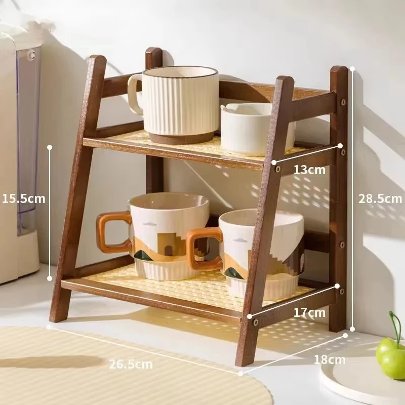 Bamboo Storage Rack Flower Pot Stand Kitchen Spice Caddy Shelf Desktop Cabinet Organizer Display Coffee Bar Counter Shelf: green