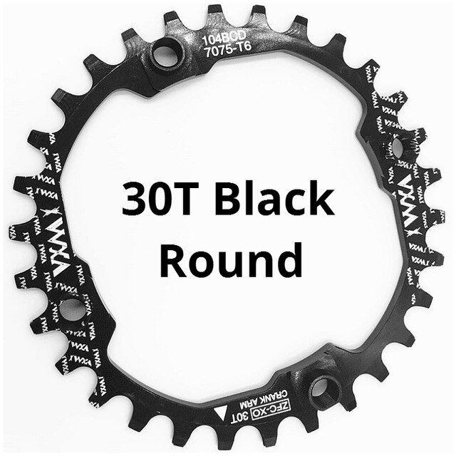 Plato ancho estrecho y ovalado vxm para bicicleta de montaña , 104bcd , 30t 32t 36t 34t 38t piezas de placa dentada, 104bcd .: 30t rondas negras