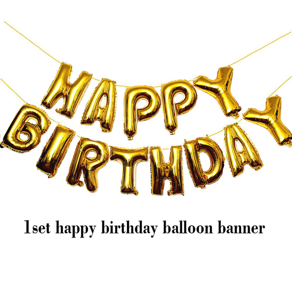 16 inch Letters Happy Birthday Foil Balloon Birthday Party Decorations Adult Kids Alphabet Air Balloons Baby Shower Supplies 63D