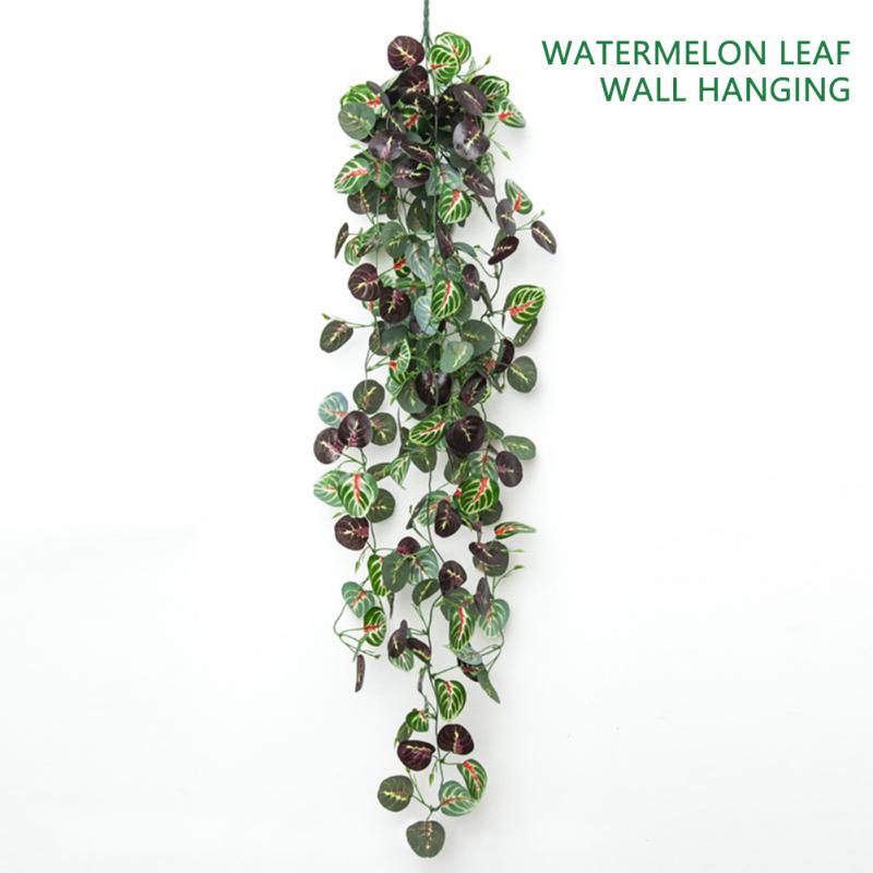 Simulation Green Plant Vine Green Radish Home Decoration Vine Leaves Chlorophytum Wall Hanging Eucalyptus Rattan Hanging Plant: A08