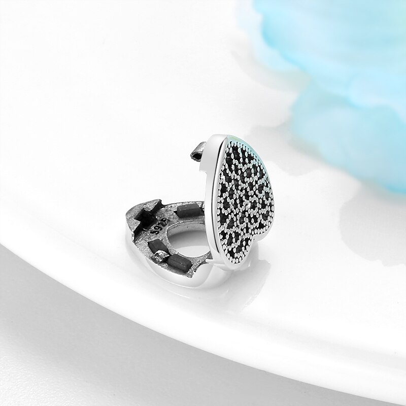 Dijes de amor de Plata de Ley 925 de , Clips de recorte Retro, cuentas aptas para pulseras reflejos originales, joyería fina