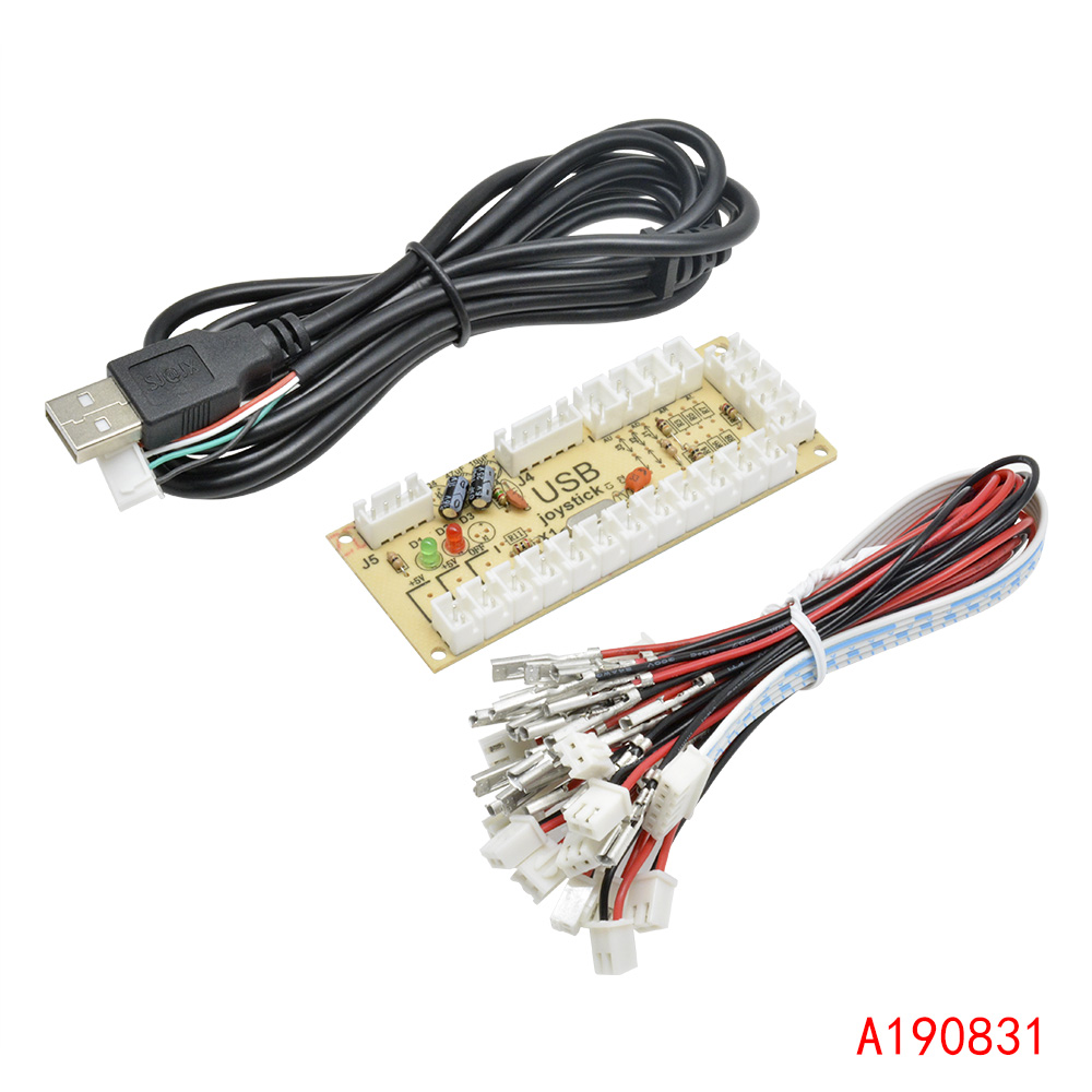 FAI DA TE Zero Delay Arcade Encoder USB PC a Joystick Arcade Rocker Modulo di Controllo del Circuito per MAME 2Pin con Cavo di Pulsante