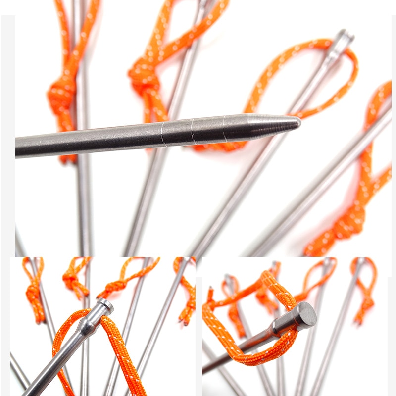 Titanium Tentharingen Ultralight Hoge Sterkte Tent Stakes Lichtgewicht Winddicht Touw Nail Camping Tent Accessoires Nooit Roestig