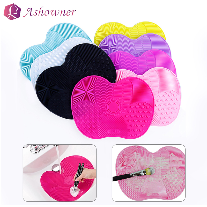 1 Pc Make-Up Borstel Pad Siliconen Brush Cleaner Mat Cosmetische Make Up Borstels Wassen Little Scrubber Board Schoon Wassen tool
