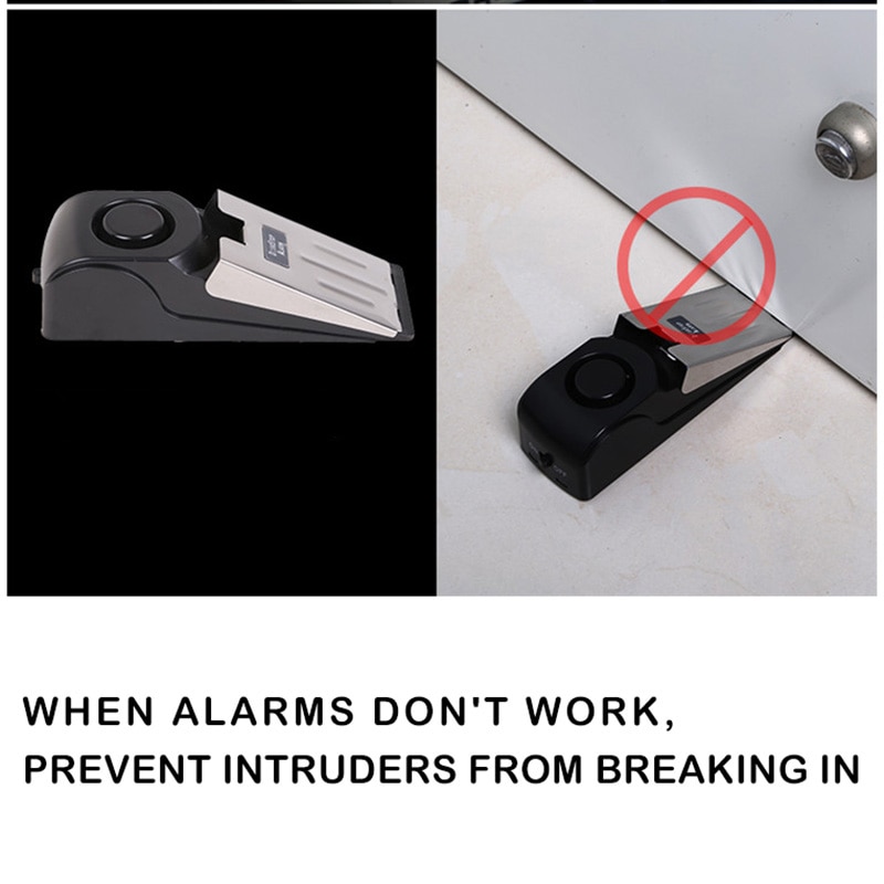 Door Stop Stopper Alarm Block Blocking System 120DB Anti-Theft Burglar Stop System Security Home Wedge Shaped