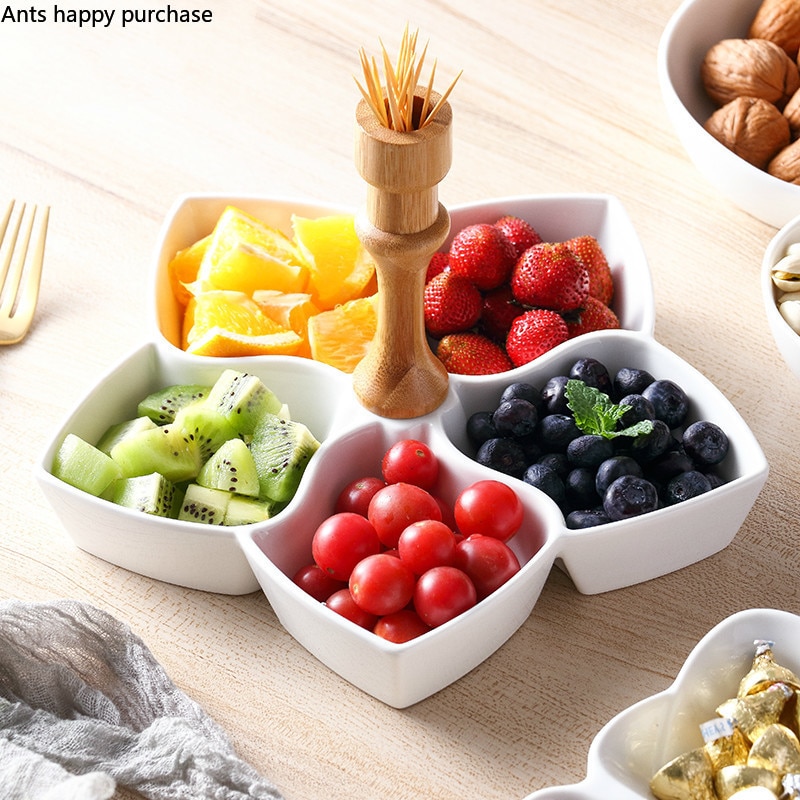 Keramische witte fruitschaal japanse stijl snackbord hotel restaurant café thuis fruit gedroogd fruit dessertschaal