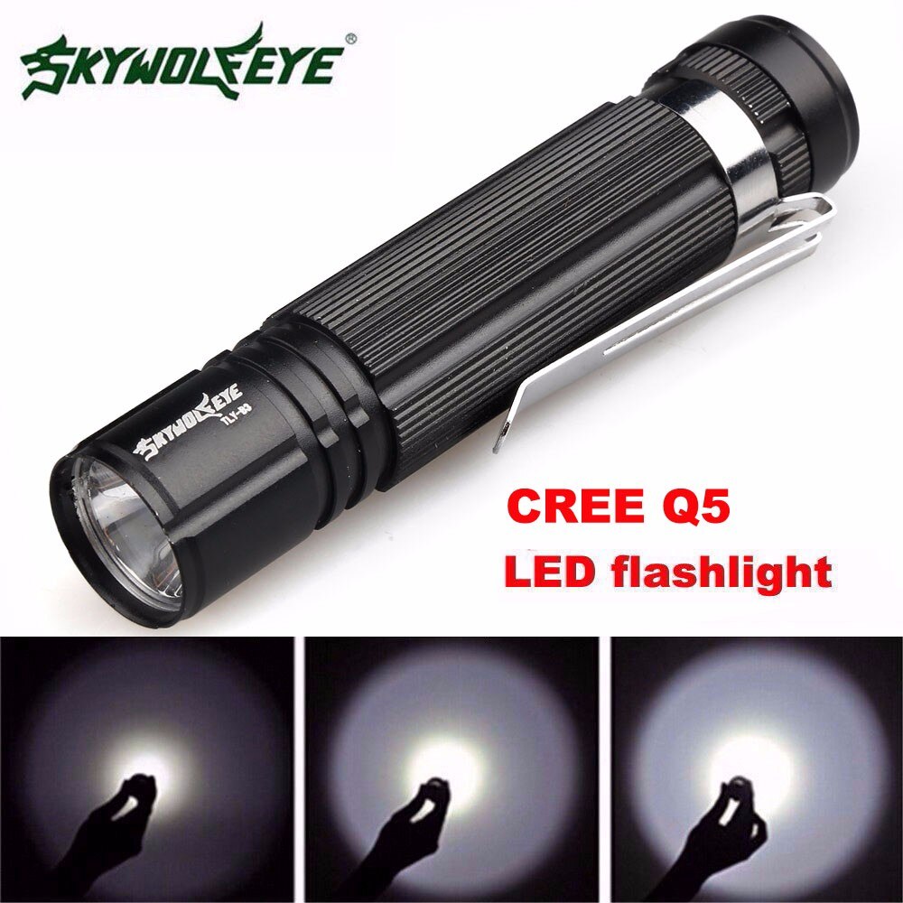 Skywolfeye 7W CREE Q5 LED 1200lm Mini Zaklamp Zaklamp 14500/AA Lamp Waterdicht