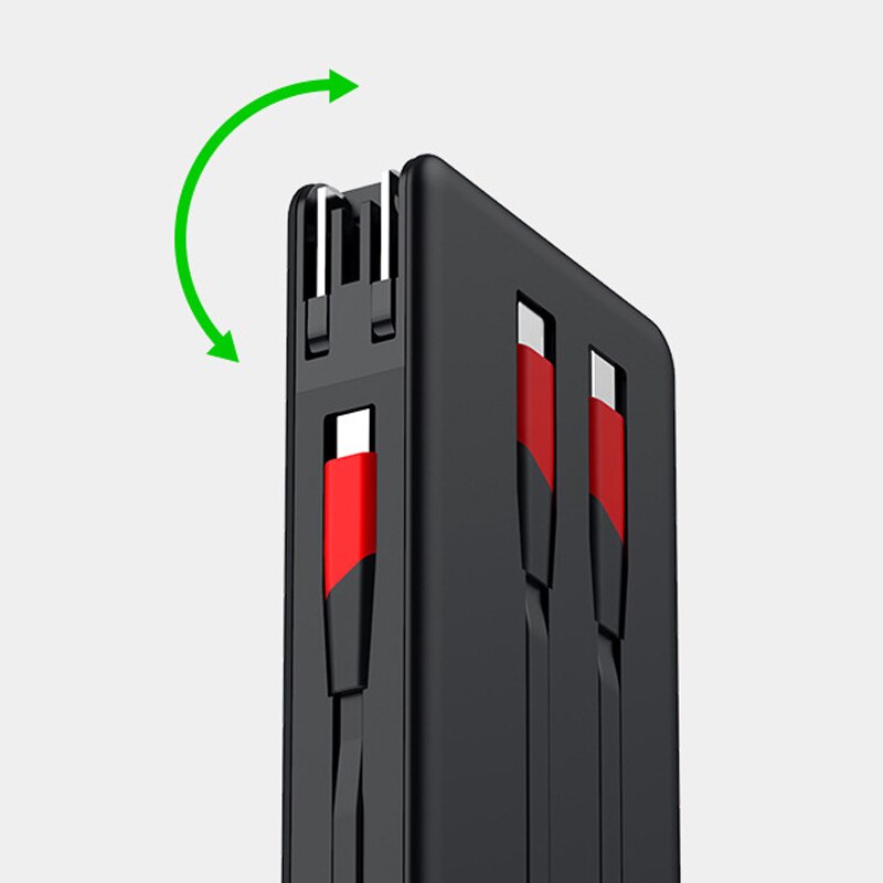 4 in 1 20000mAh Power Bank Wireless Charging Powerbank Built in Cable Portable Charger for Samsung iPhone 12 Poverbank with Plug