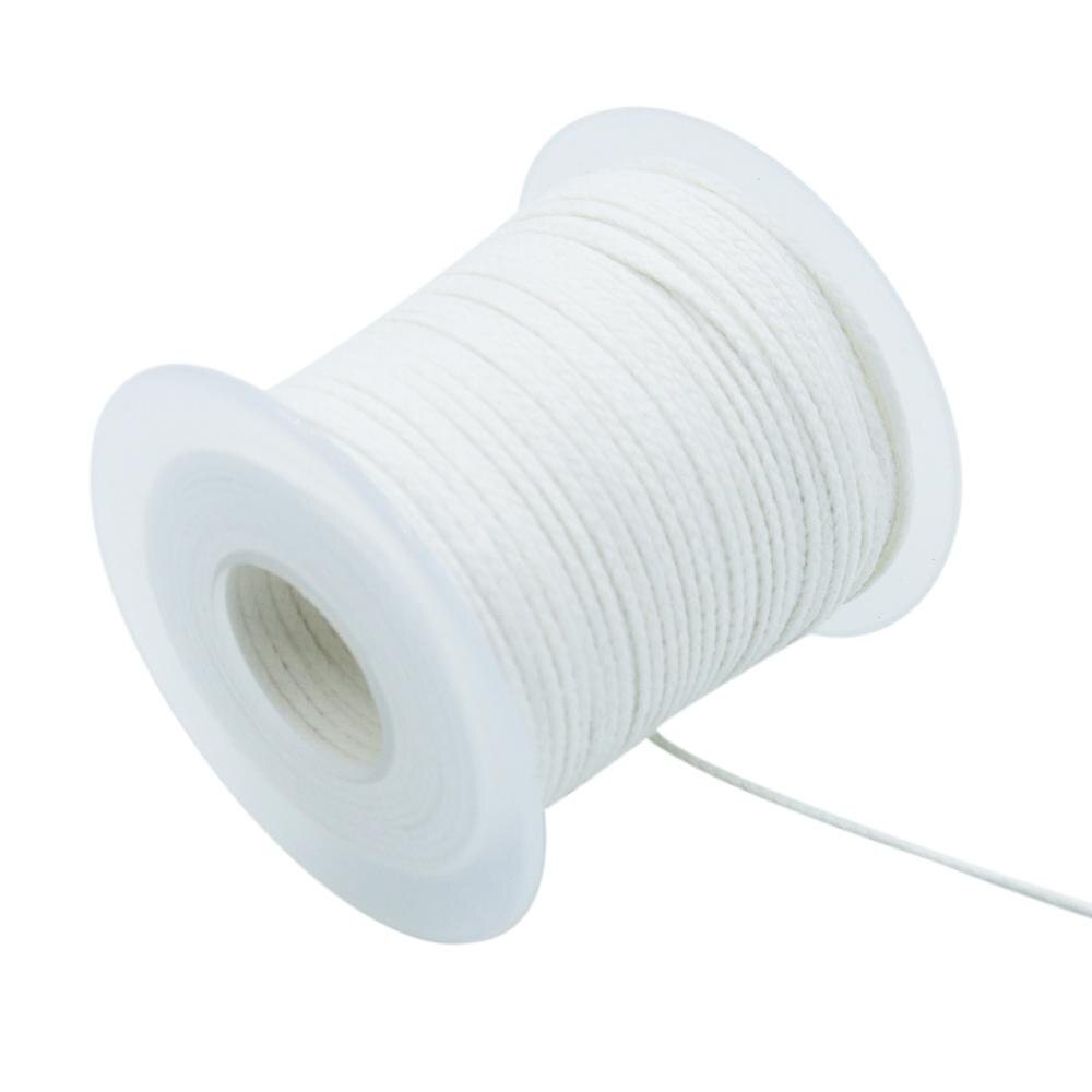 1 carrete de algodón sin encerar, mechas de vela trenzadas cuadradas, núcleo de cera de vela de 61m X 2mm para fabricación de velas, suministros de mechas de vela artesanales