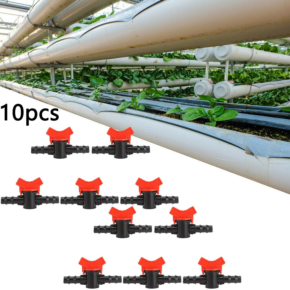 10PCS 16mm Hose Garden Irrigation Water Valve Plastic Barbed Waterstop Connector Plastic Barbed Water Stop Connector For Hose