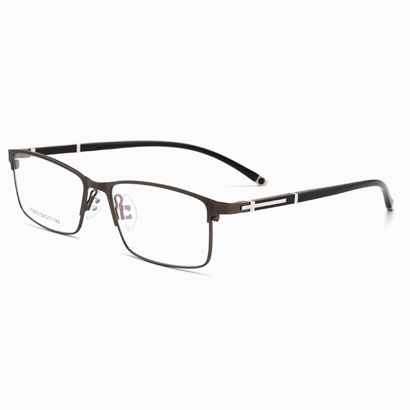 Simple Alloy Frame Glasses With Anti-Radiation And Anti-Blue Ray Eyeglasses Frame Men Style Full Rim Spectacles: gray