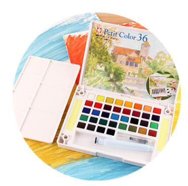 SAKURA – ensemble de peinture à l'aquarelle, 24/36/48 couleurs unies, pour gâteau, japon: 36 Colors