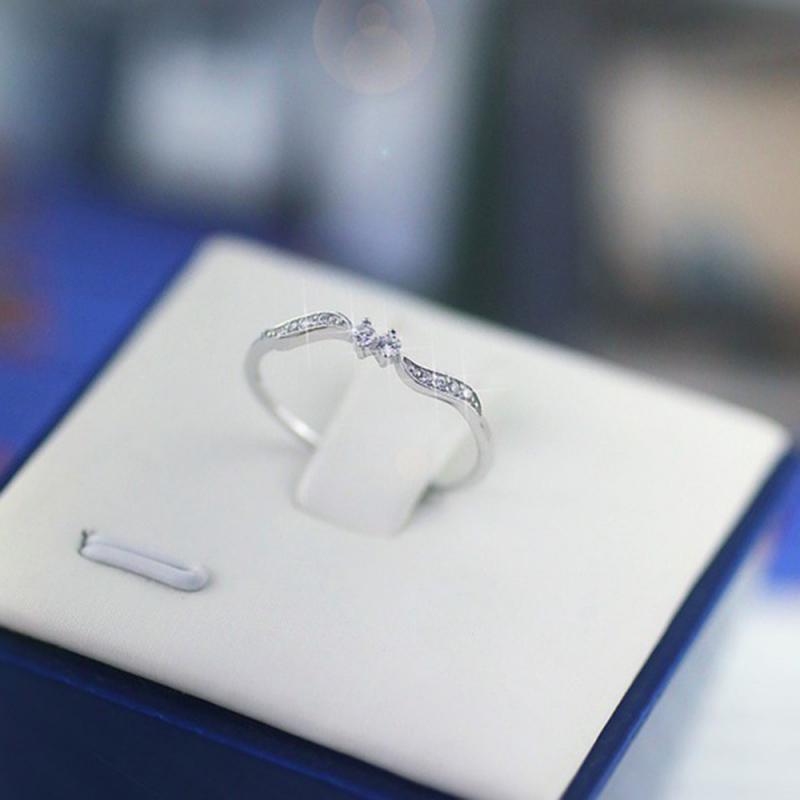Casual Ring Rose Gold Gefüllt Weiß Kristall Zirkon Hochzeit Engagement Ring Größe 6-10 Für Frauen Schmuck