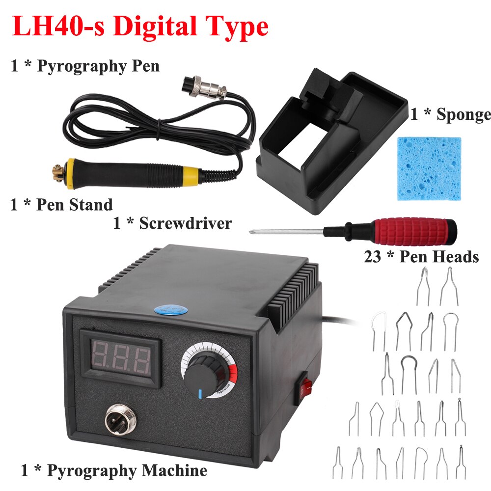 110V-240V Woodburner Houtgestookte Tool Kit Woodburning Pyrography Pirograbador Pen Machine Set Elektrische Soldeerbout: LH40-s EU plug