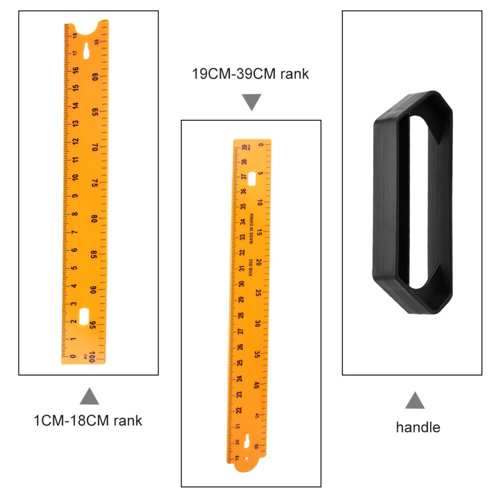 1pc Measuring Tool Ruler Yellow Sectional Ruler Math Teaching Tool