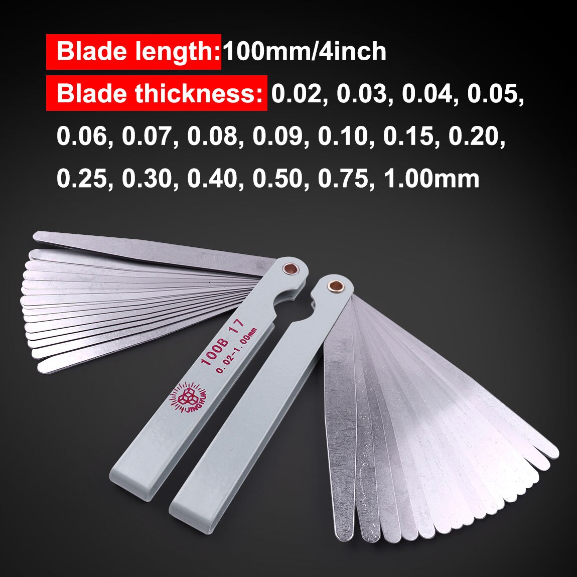 1pc High Precision Feeler Gauge 0.02mm-1.0mm Stainless Steel Gap Gauge Foldable Feeler Gauges Measuring Tool Plug Feeler