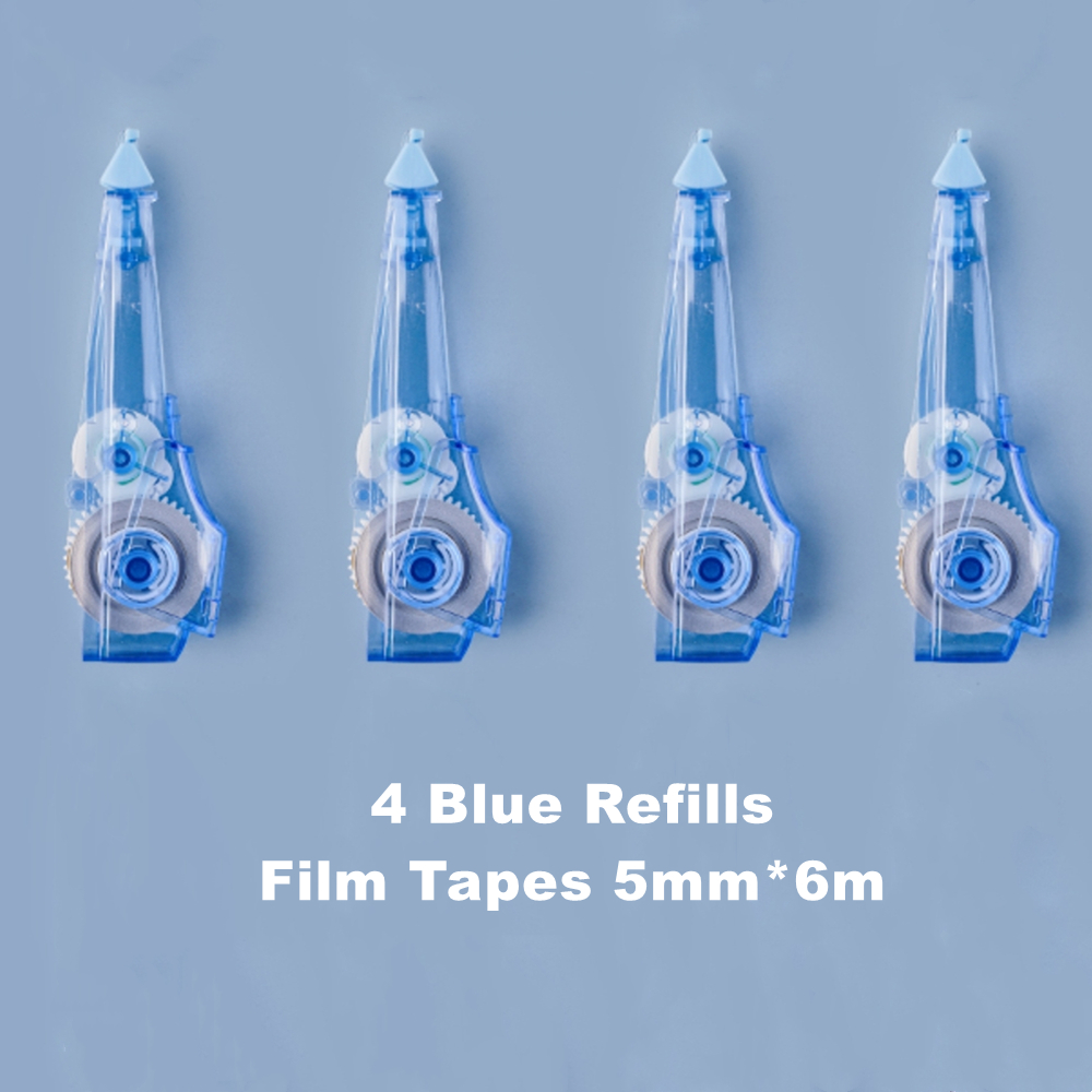 Deli Refillable Correction Tape Set 5mmx6m White Out Corrector for School Correction Supplies Stationery: 4 Blue Refills