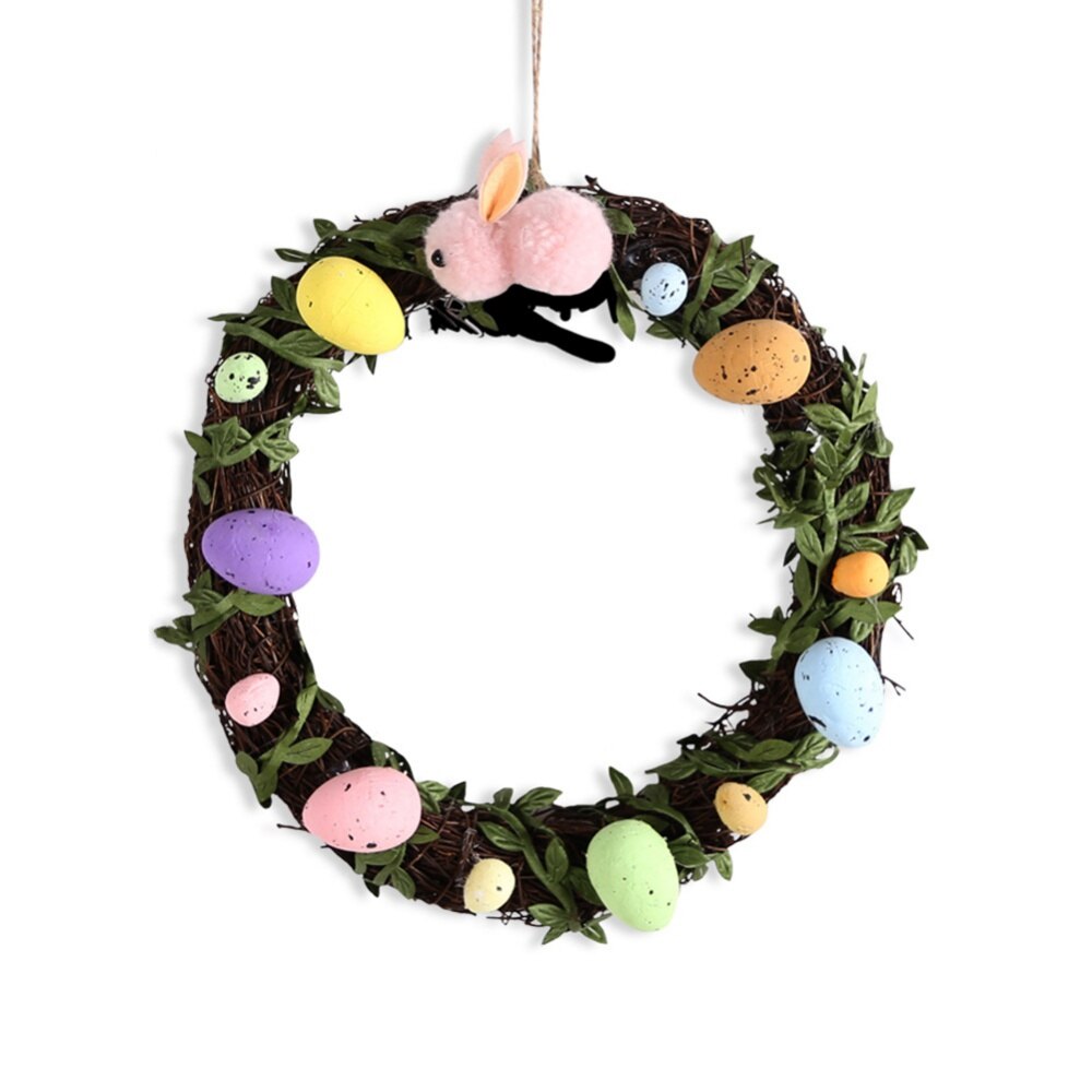 Artificial Garlands Bubble Egg Easter Wreaths Front Door Garden Courtyard Decoration Happy Easter Party Wreath Decor