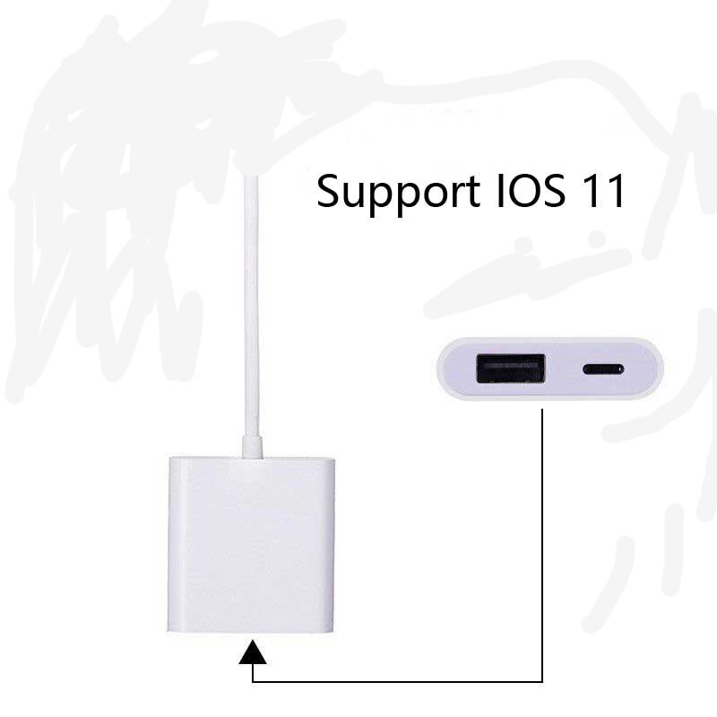 4 In 1 Lightning Naar Usb Camera Adapter Sd/Tf Kaartlezer Kit Voor Iphonex Xs 8/7 Ipad Usb 3.0 Otg Kabel 8 Pin Poort Opladen: Support iOS 11