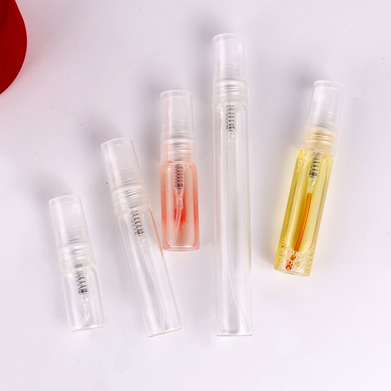 10pcs/lot 2/3/5/10ml Perfume bottle refilling perfume bottle plastic sprayer transparent glass bottle