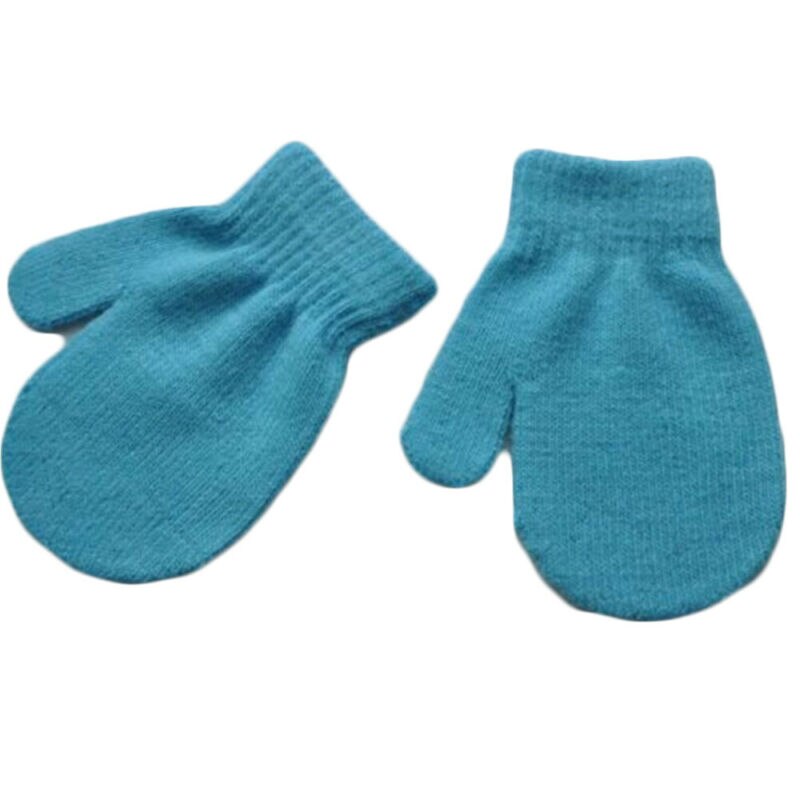 1 Pair Mittens Gloves Baby Toddler Boys Girls Winter Kids Cartoon Warm One Size Cotton Solid Cute Soft Snow Outside Accessories