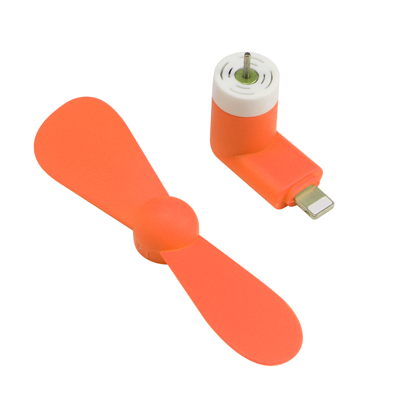 Bærbar telefon køler mini 2 in 1 telefon blæser til android til iphone blød køling smartphone sommerværktøj usb fan: Orange
